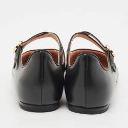 Bally Black Leather Byntia Ballet Flats Size 38
