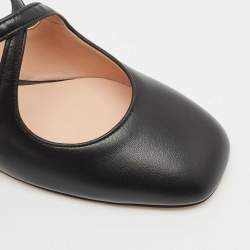 Bally Black Leather Byntia Ballet Flats Size 38