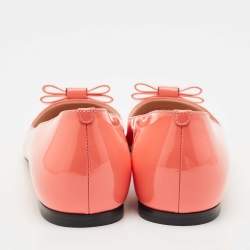 Bally Coral Orange Patent Leather Benalla Ballet Flats Size 37.5