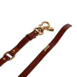 Pre Owned Bally Brown Leather Hook Buckle Narrow Waist Belt 95CM