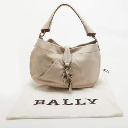 Pre Owned Bally Off White Leather Milip Hobo