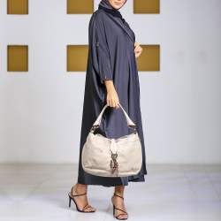 Pre Owned Bally Off White Leather Milip Hobo