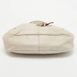 Pre Owned Bally Off White Leather Milip Hobo