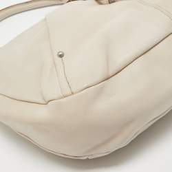 Pre Owned Bally Off White Leather Milip Hobo