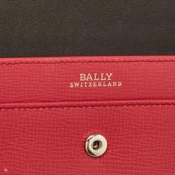 Bally Pink Leather Logo Flap Continental Wallet