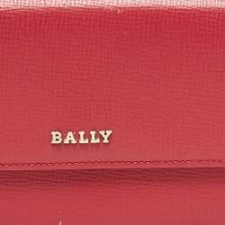 Bally Pink Leather Logo Flap Continental Wallet