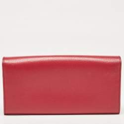 Bally Pink Leather Logo Flap Continental Wallet