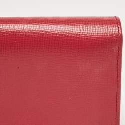 Bally Pink Leather Logo Flap Continental Wallet