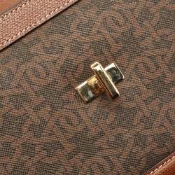 Bally Brown Monogram Coated Canvas and Leather Mini Bailey Crossbody Bag