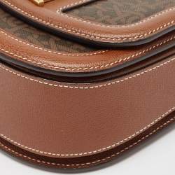 Bally Brown Monogram Coated Canvas and Leather Mini Bailey Crossbody Bag