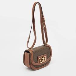 Bally Brown Monogram Coated Canvas and Leather Mini Bailey Crossbody Bag