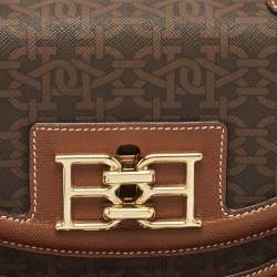 Bally Brown Monogram Coated Canvas and Leather Mini Bailey Crossbody Bag