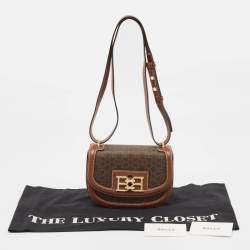 Bally Brown Monogram Coated Canvas and Leather Mini Bailey Crossbody Bag