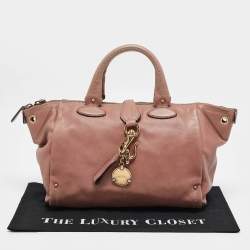 Bally Pink Leather Clasp Flap Satchel