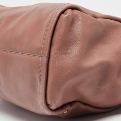 Bally Pink Leather Clasp Flap Satchel