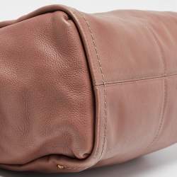 Bally Pink Leather Clasp Flap Satchel