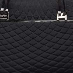 Bally Black Quilted Nylon and Leather Duffel Bag