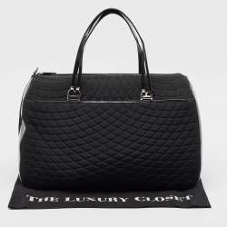 Bally Black Quilted Nylon and Leather Duffel Bag