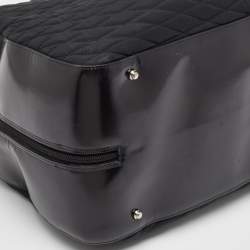 Bally Black Quilted Nylon and Leather Duffel Bag