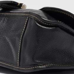 Bally Black Leather Flap Shoulder Bag