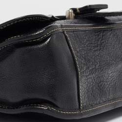 Bally Black Leather Flap Shoulder Bag