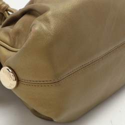 Bally Metallic Olive Leather Satchel