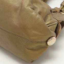 Bally Metallic Olive Leather Satchel