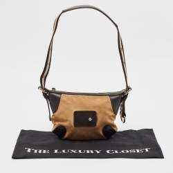 Bally Dark Brown/Tan Suede and Leather Shoulder Bag