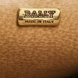 Bally Black/Brown Monogram Coated Canvas and Leather Zip Pouch