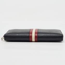 Bally Black Saffiano Leather Salen Zip Around Wallet