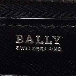Bally Black Saffiano Leather Salen Zip Around Wallet
