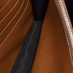 Pre Owned Bally Brown Saffiano Leather Stafford Flap Crossbody Bag