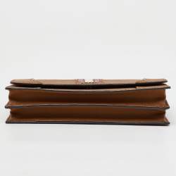 Pre Owned Bally Brown Saffiano Leather Stafford Flap Crossbody Bag