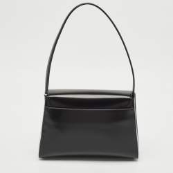 Bally Black Brushed Leather Small Ollam Shoulder Bag