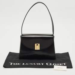 Bally Black Brushed Leather Small Ollam Shoulder Bag