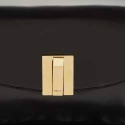 Bally Black Brushed Leather Small Ollam Shoulder Bag