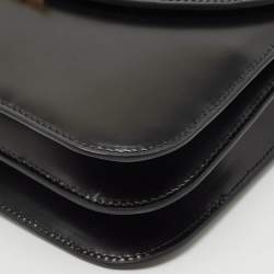 Bally Black Leather Ollam Flap Crossbody Bag