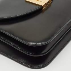 Bally Black Leather Ollam Flap Crossbody Bag