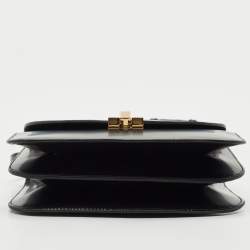 Bally Black Leather Ollam Flap Crossbody Bag