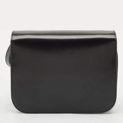 Bally Black Leather Ollam Flap Crossbody Bag