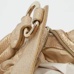 Bally Gold Quilted Leather Meg T Shoulder Bag