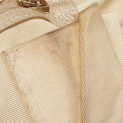 Bally Gold Quilted Leather Meg T Shoulder Bag