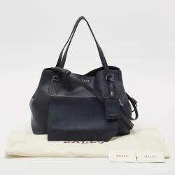 Bally Navy Blue Leather Medium Seraphine Tote