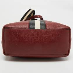 Pre Owned Bally Red Leather Tracie Vertical Tote