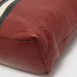 Pre Owned Bally Red Leather Tracie Vertical Tote