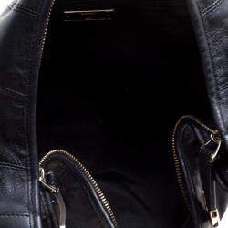 Bally Black Pleated Leather Multi Zip Hobo