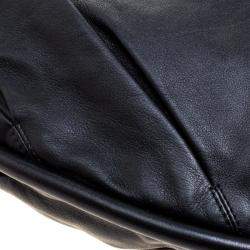 Bally Black Pleated Leather Multi Zip Hobo
