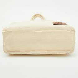 Pre Owned Bally Off Beige Canvas Crystalia Shopping Tote