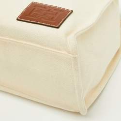 Pre Owned Bally Off Beige Canvas Crystalia Shopping Tote