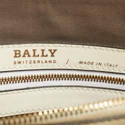 Pre Owned Bally White Leather Berekely Lip Print Bag